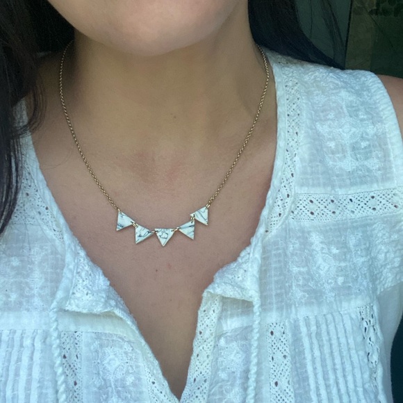 Handmade Polymer Clay Marble and gold chain necklace - Picture 6 of 6